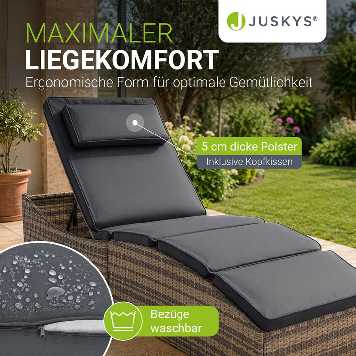 Opvouwbare ligstoel van polyrattan Lamia
