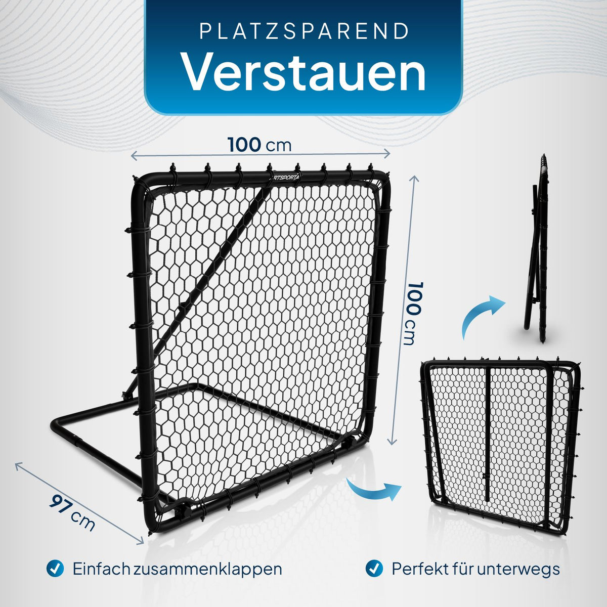 Voetbal rebounder 100 x 100 cm vermogen Pass