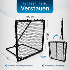 Voetbal rebounder 100 x 100 cm vermogen Pass