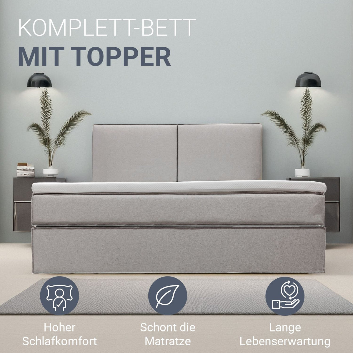 Boxspringbed Detroit - chenille-stof
