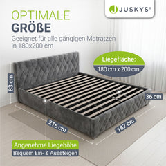 Gestoffeerd bed Nizza
