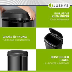 Rechthoekige prullenbak met sensor
