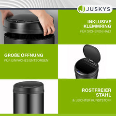 Ronde prullenbak met sensor