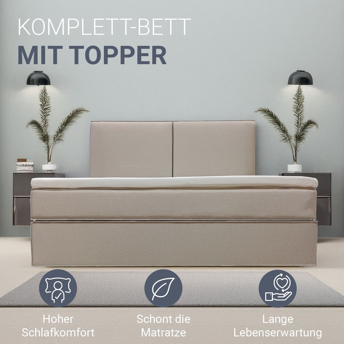 Boxspringbed Detroit - chenille-stof