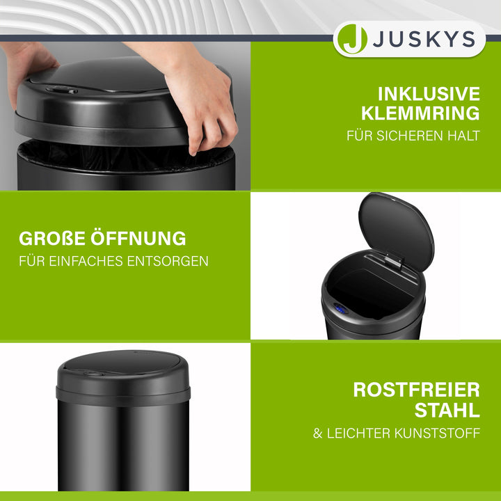 Ronde prullenbak met sensor
