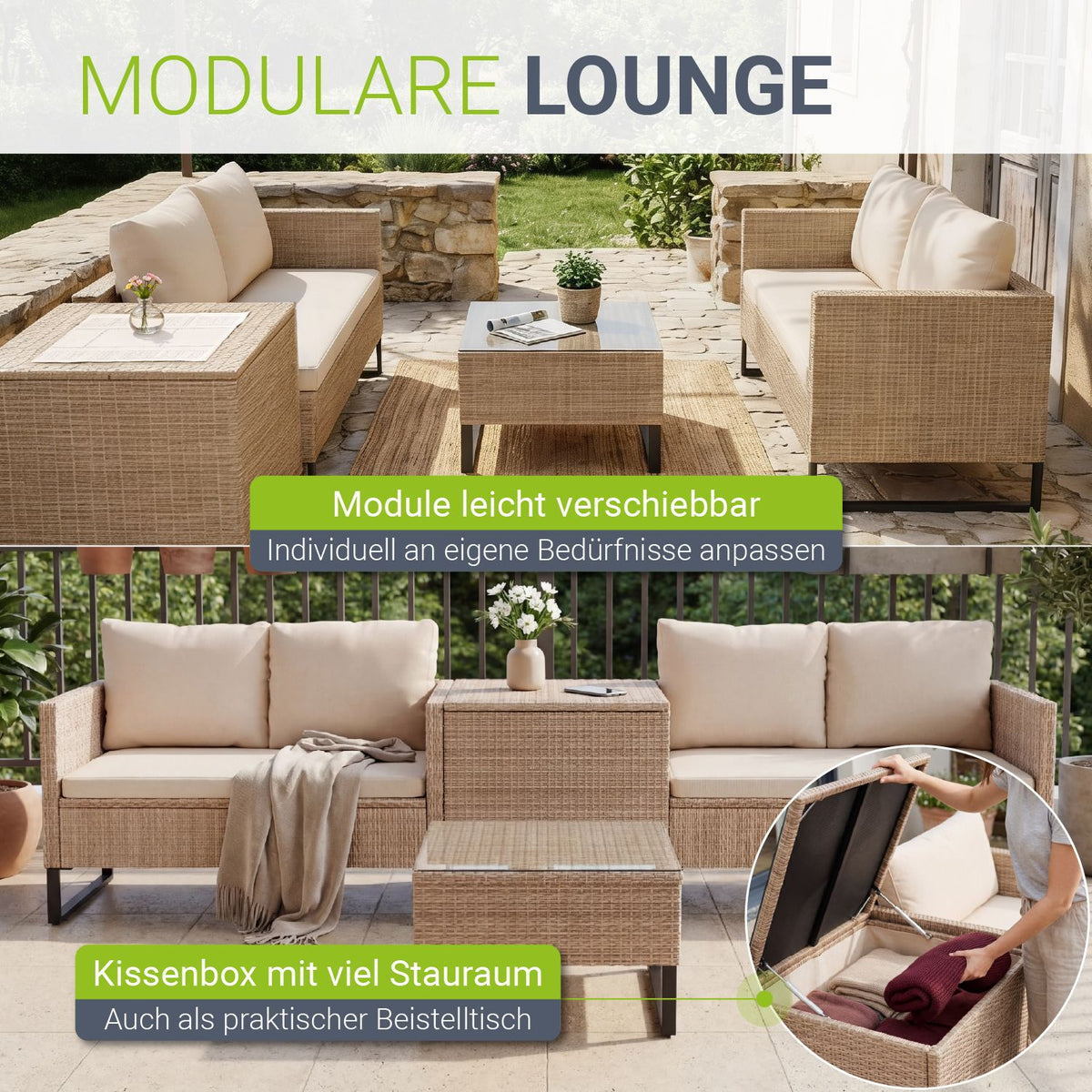 Tuinlounge voor 4 mensen Santorini