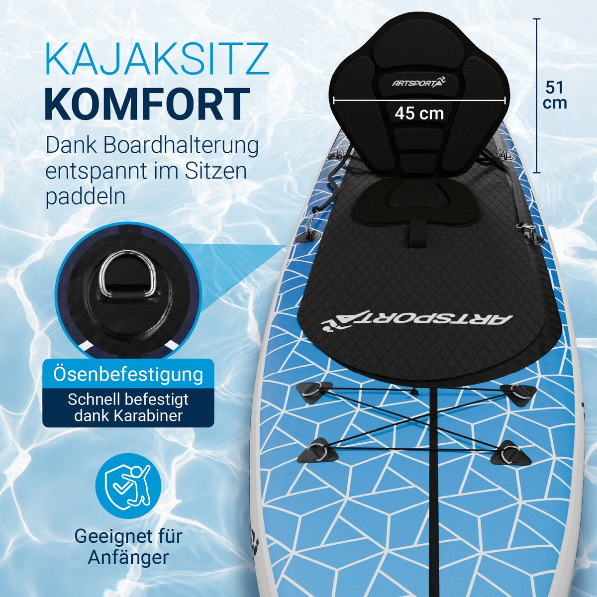 Staan Up Paddling Board met kajakstoel