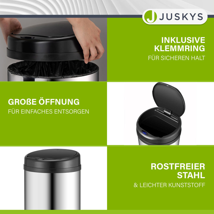 Ronde prullenbak met sensor
