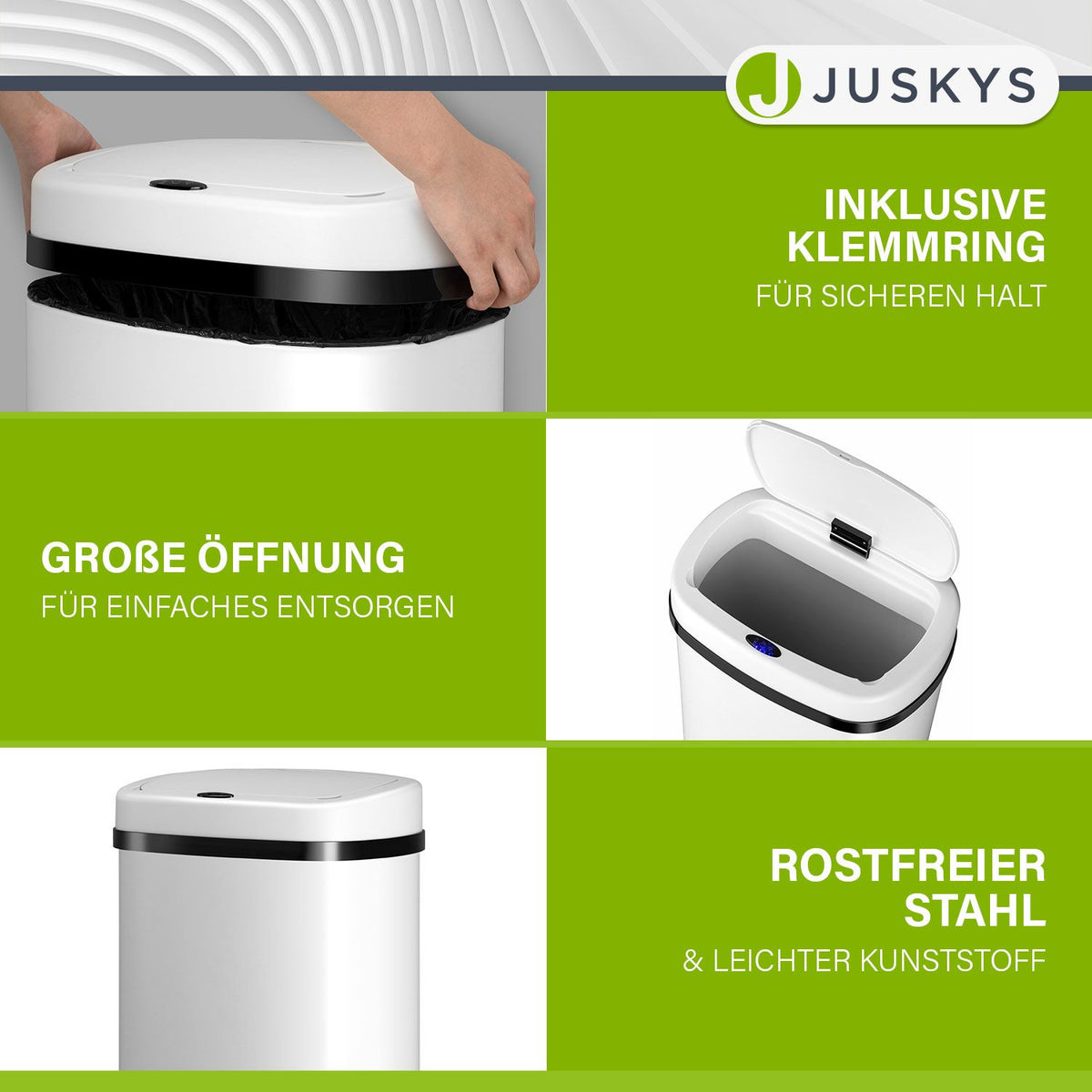 Rechthoekige prullenbak met sensor