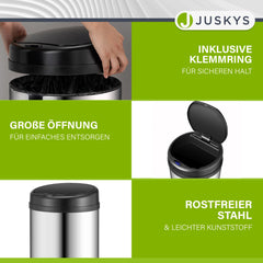 Ronde prullenbak met sensor