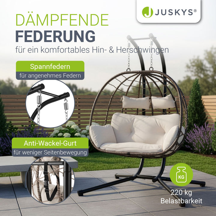 Polyrattan dubbele hangstoel Aria