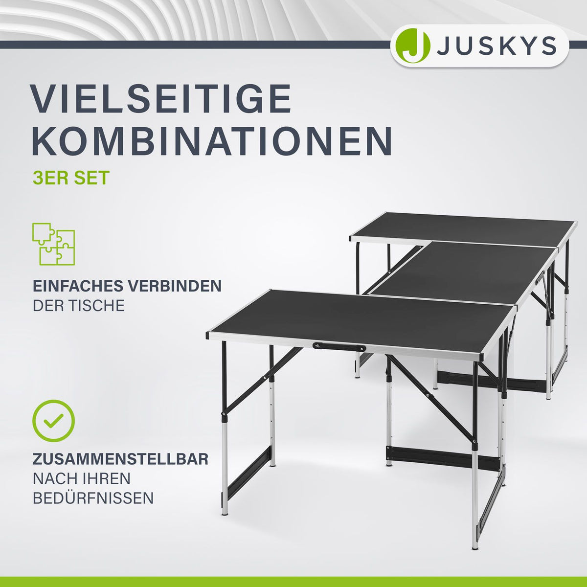 Alu multifunctionele tafel 3-teilig