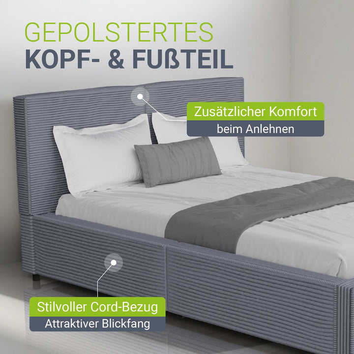 Gestoffeerd bed Salerno
