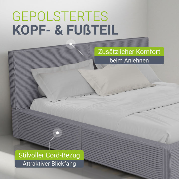 Gestoffeerd bed Salerno