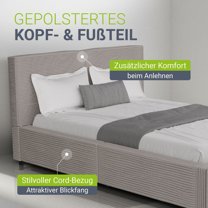 Gestoffeerd bed Salerno