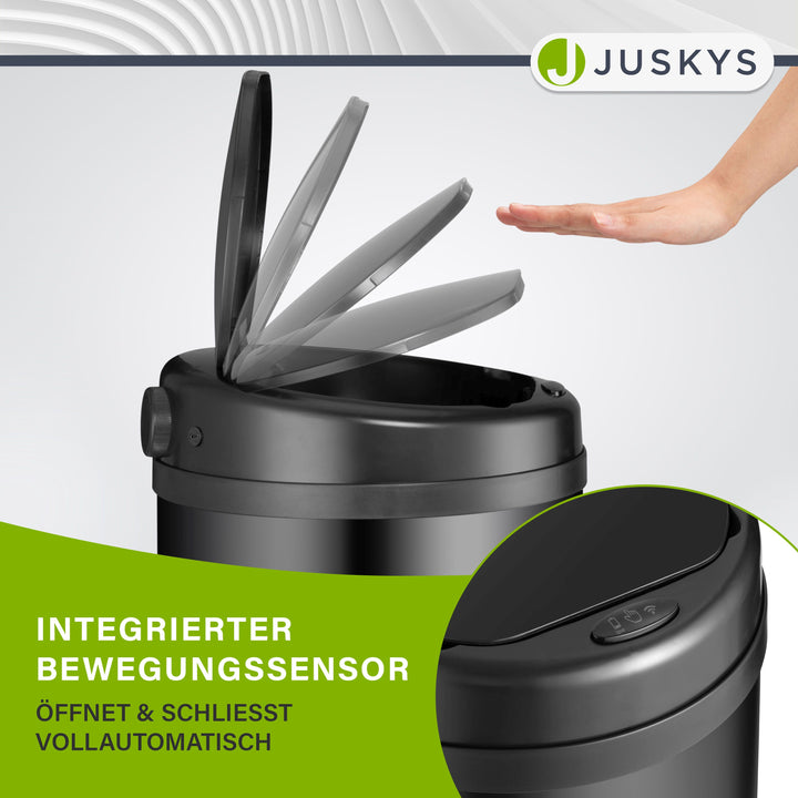 Ronde prullenbak met sensor