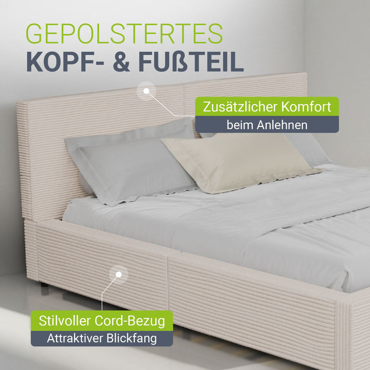 Gestoffeerd bed Salerno