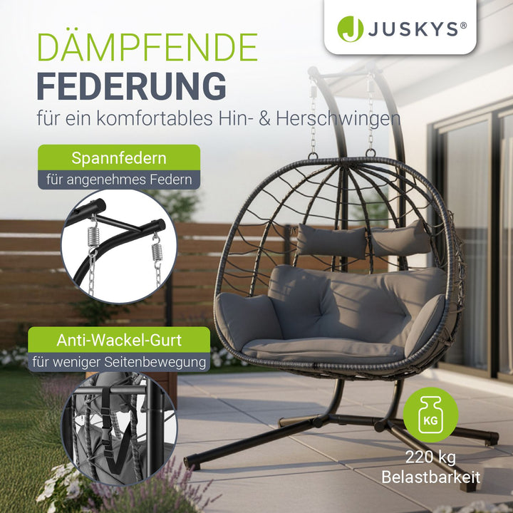 Polyrattan dubbele hangstoel Aria