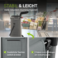 3in1 winkelwagentje - 56 L capaciteit