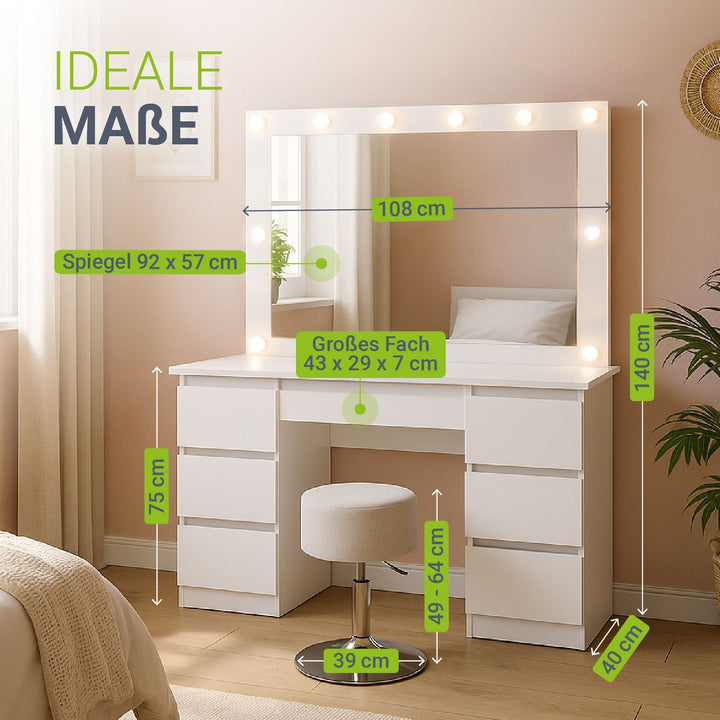 Make-uptafel met spiegel Lilia