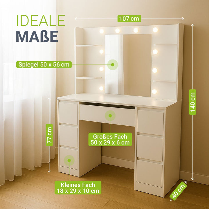 Make-uptafel met spiegel Malia