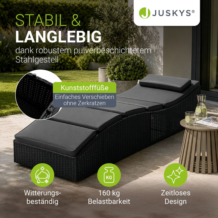 Opvouwbare ligstoel van polyrattan Lamia
