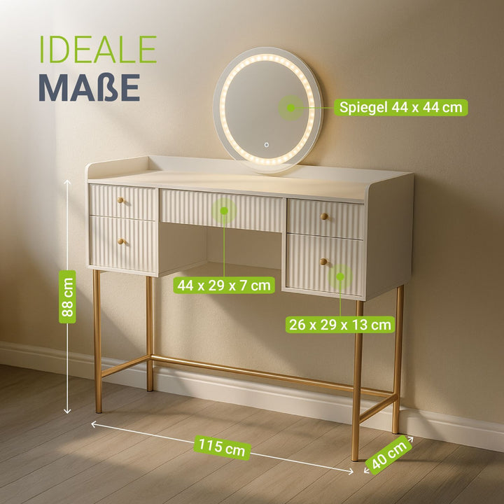 Make-uptafel met spiegel Samira