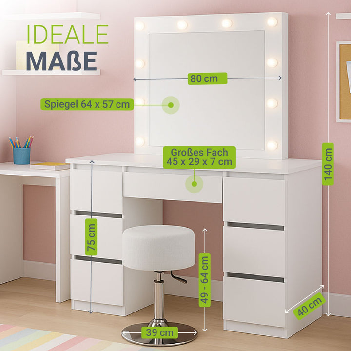 Make-uptafel met spiegel Talea