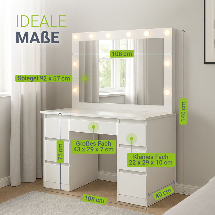Make-uptafel met spiegel Lilia
