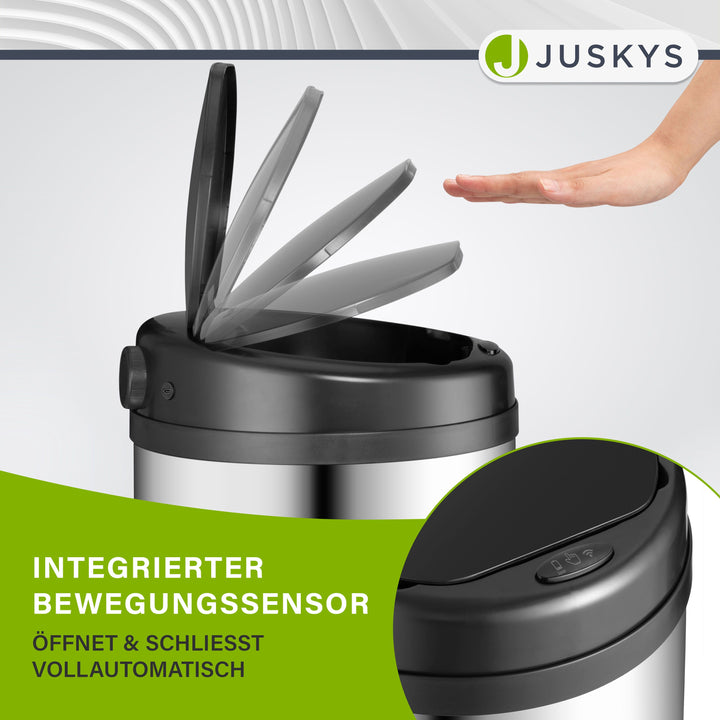 Ronde prullenbak met sensor