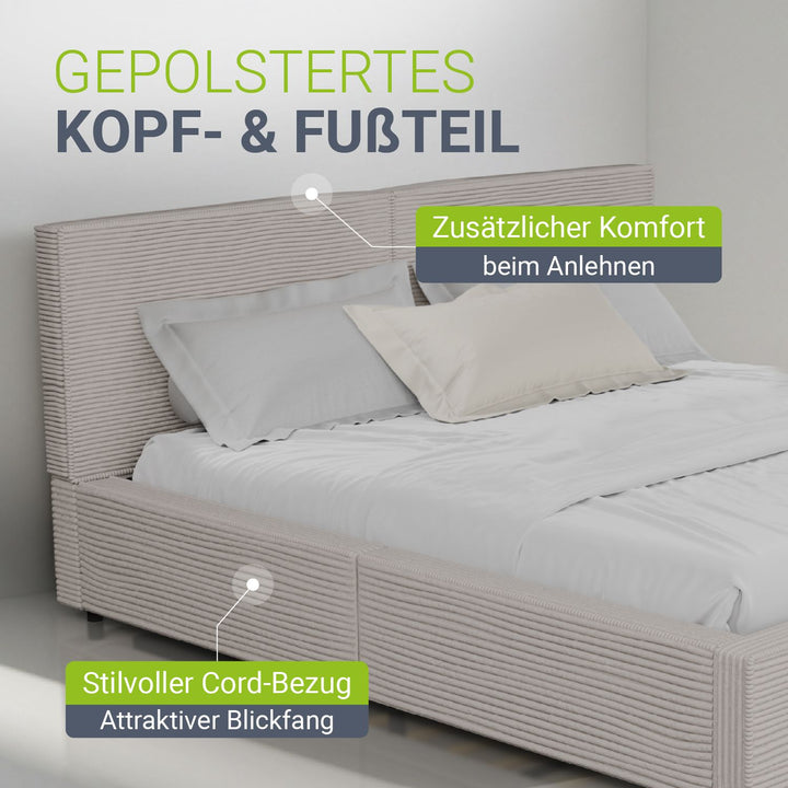 Gestoffeerd bed Salerno