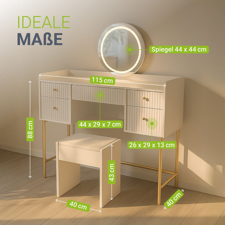 Make-uptafel met spiegel Samira