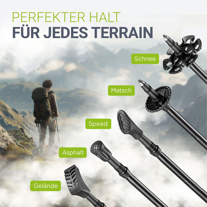 Nordic wandelstokken met accessoires