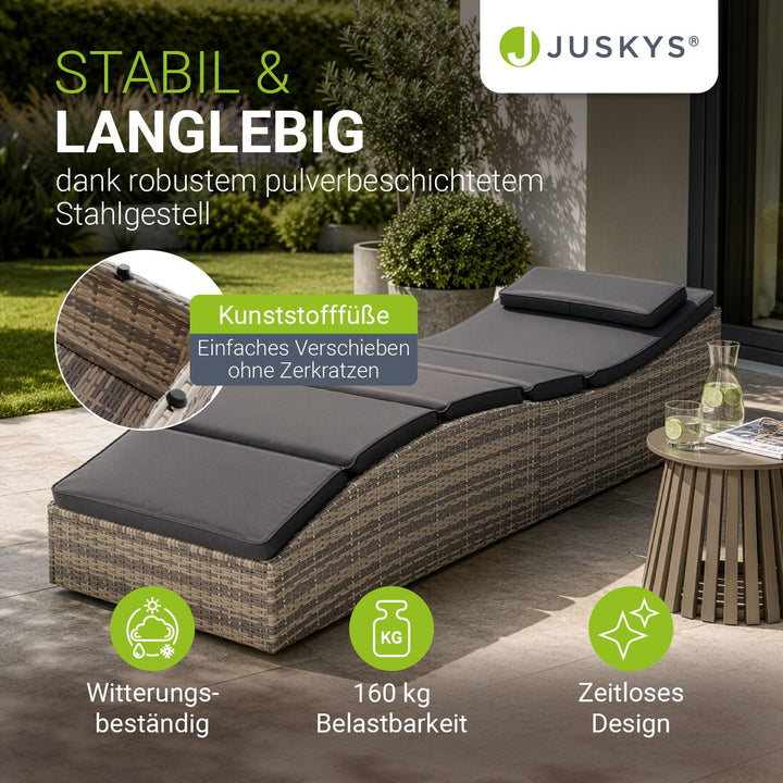 Opvouwbare ligstoel van polyrattan Lamia
