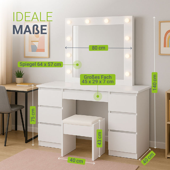 Make-uptafel met spiegel Talea