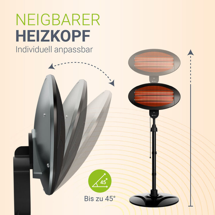 Infraroodstraler 2000W zwart buiten