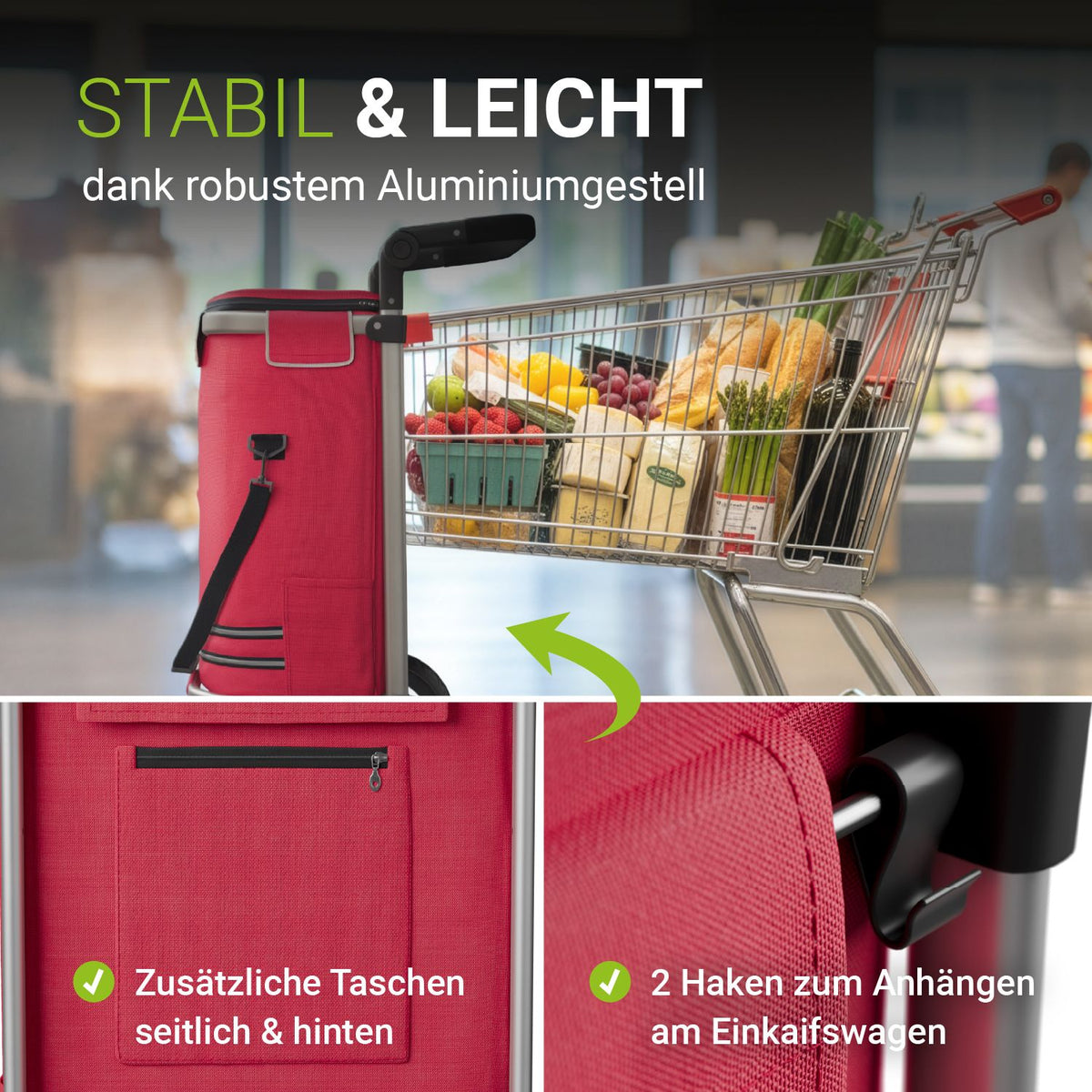 3in1 winkelwagentje - 56 L capaciteit