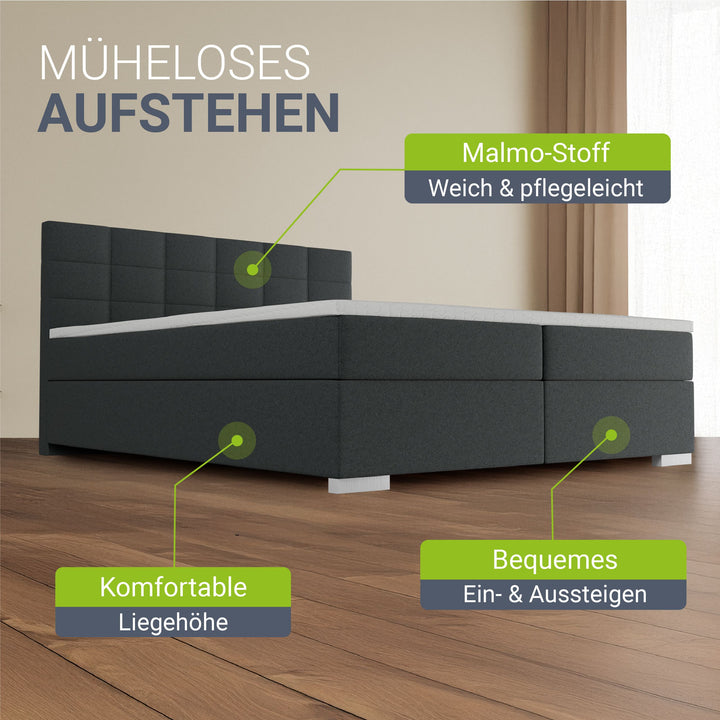 Boxspringbed Seattle - Malmo-Stoff