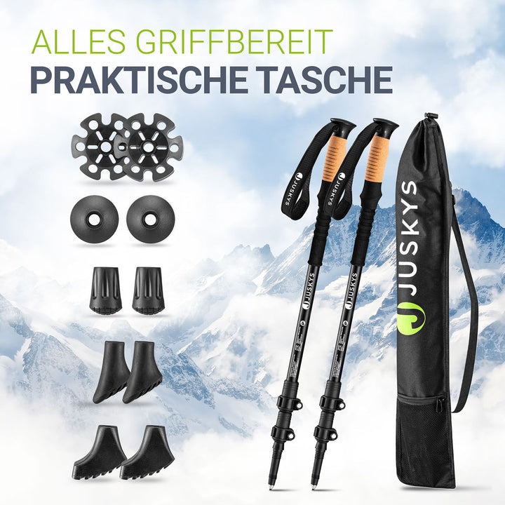 Nordic wandelstokken met accessoires
