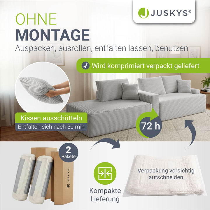 Bank Coredo met corduroy bekleding & gooi kussen