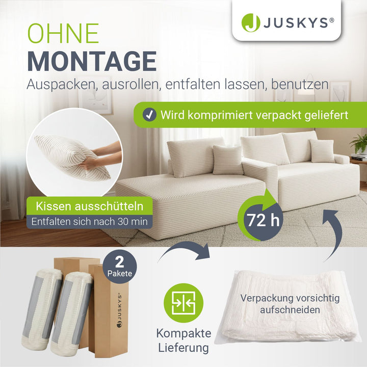 Bank Coredo met corduroy bekleding & gooi kussen