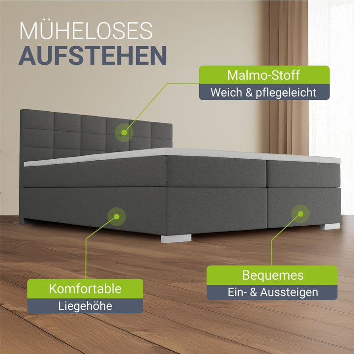 Boxspringbed Seattle - Malmo-Stoff