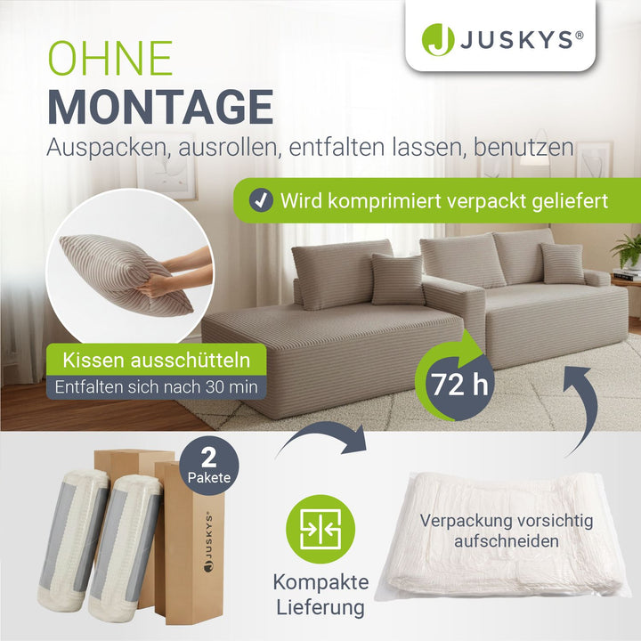 Bank Coredo met corduroy bekleding & gooi kussen