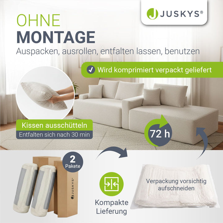 Bank Coredo met corduroy bekleding & gooi kussen