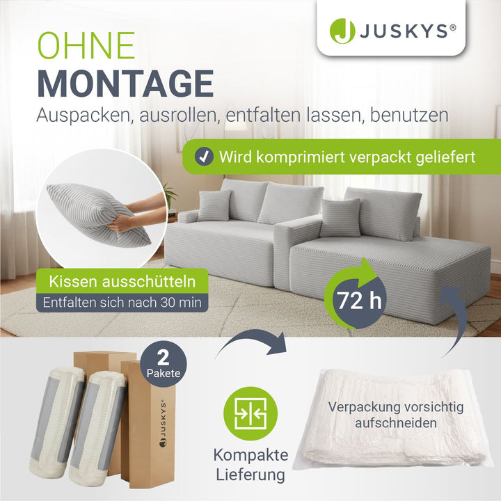 Bank Coredo met corduroy bekleding & gooi kussen