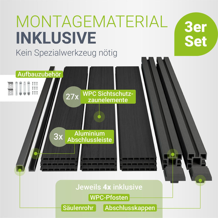 WPC hek gemaakt van elementen & post