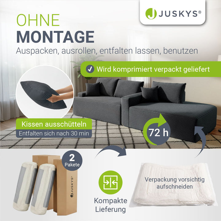 Bank Coredo met corduroy bekleding & gooi kussen