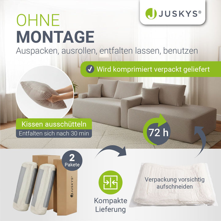 Bank Coredo met corduroy bekleding & gooi kussen