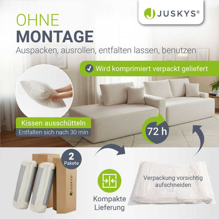 Bank Coredo met corduroy bekleding & gooi kussen