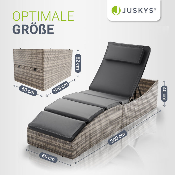 Opvouwbare ligstoel van polyrattan Lamia